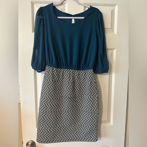 Enfocus Studio- Size 12- Womens dress- polka dot/ blue